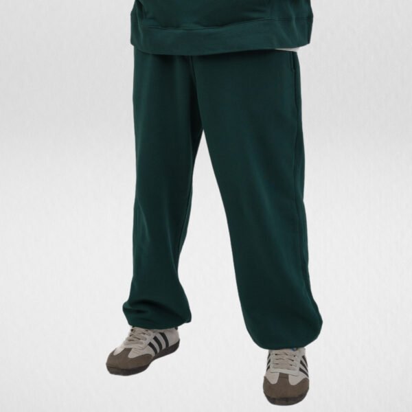 French Terry Wide leg Sweatpant-Emerald Green
