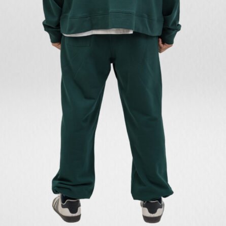 French Terry Wide leg Sweatpant-Emerald Green - Image 6