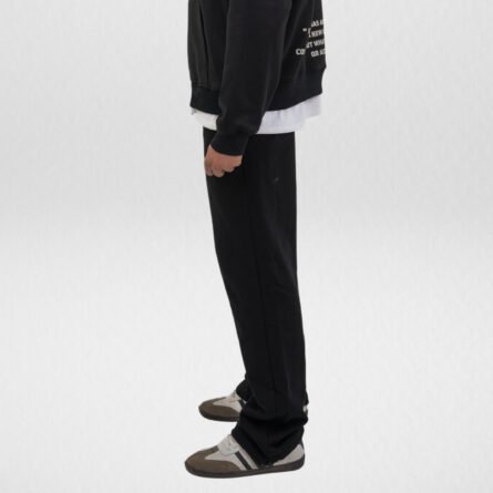 French Terry Wide leg Sweatpant-Black - Image 3