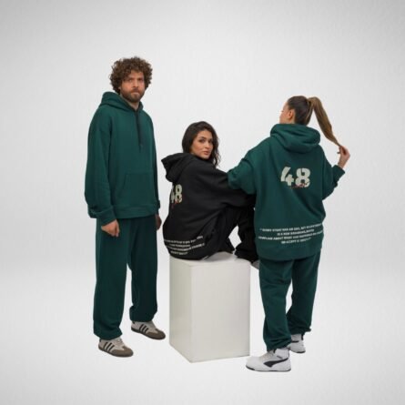 French Terry 48 Hoodie-Emerald green - Image 9