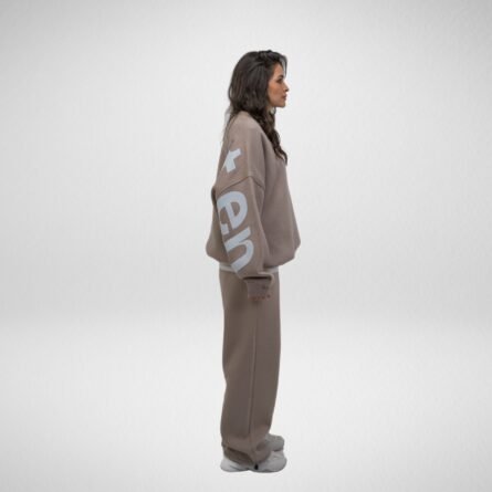 Unbeaten Crew Neck-Cotton Fleece-Beige - Image 3