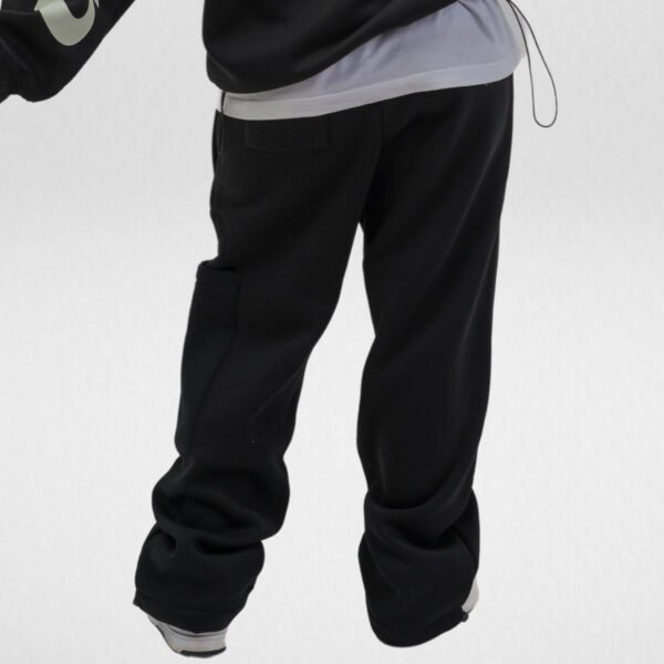 Wide leg Sweatpant-Cotton Fleece-Black-Unbeaten