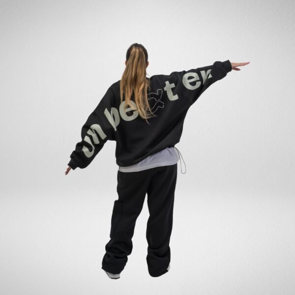 Unbeaten Crew Neck-Cotton Fleece-Black