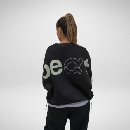 Unbeaten Crew Neck-Cotton Fleece-Black - Image 4