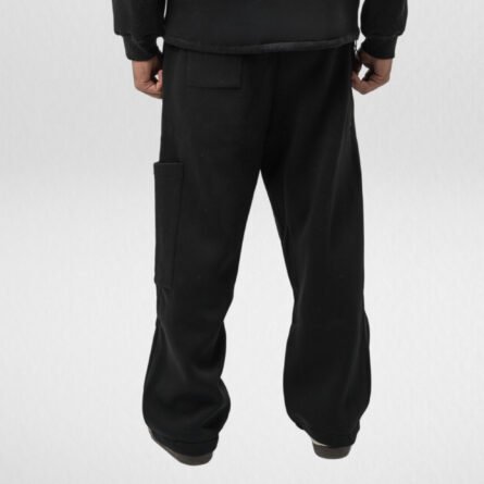 Wide leg Sweatpant-Cotton Fleece-Black-Unbeaten - Image 4