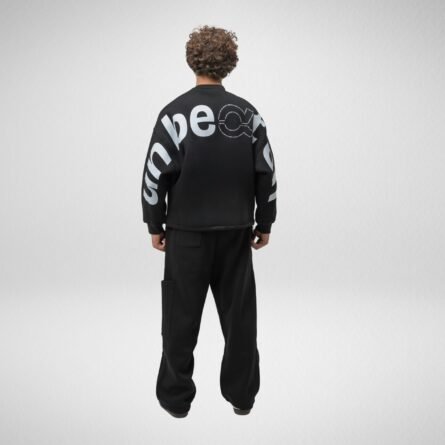 Unbeaten Crew Neck-Cotton Fleece-Black - Image 6