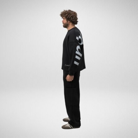 Unbeaten Crew Neck-Cotton Fleece-Black - Image 8