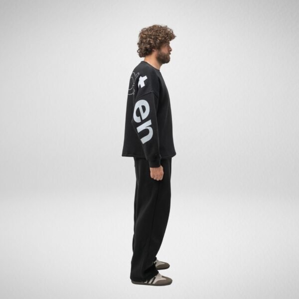 Unbeaten Crew Neck-Cotton Fleece-Black - Image 7