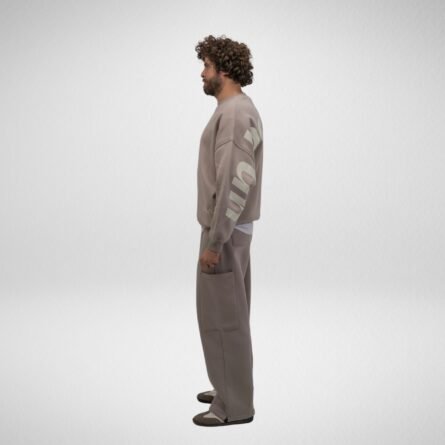 Unbeaten Crew Neck-Cotton Fleece-Beige - Image 9