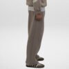 Wide leg Sweatpant-Cotton Fleece-Beige-Unbeaten - Image 3