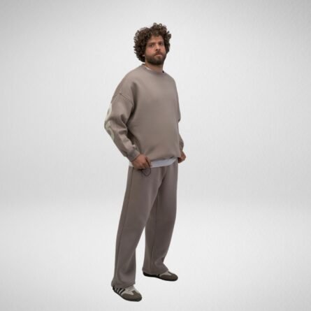 Unbeaten Crew Neck-Cotton Fleece-Beige - Image 6