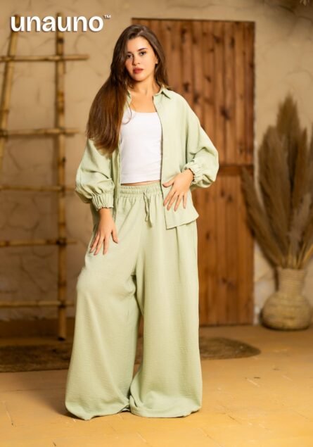 LINEN BLEND MATCHA RELAXED SUIT