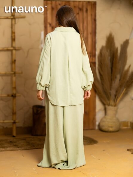 LINEN BLEND MATCHA RELAXED SUIT - Image 4