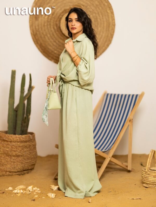LINEN BLEND MATCHA RELAXED SUIT - Image 2